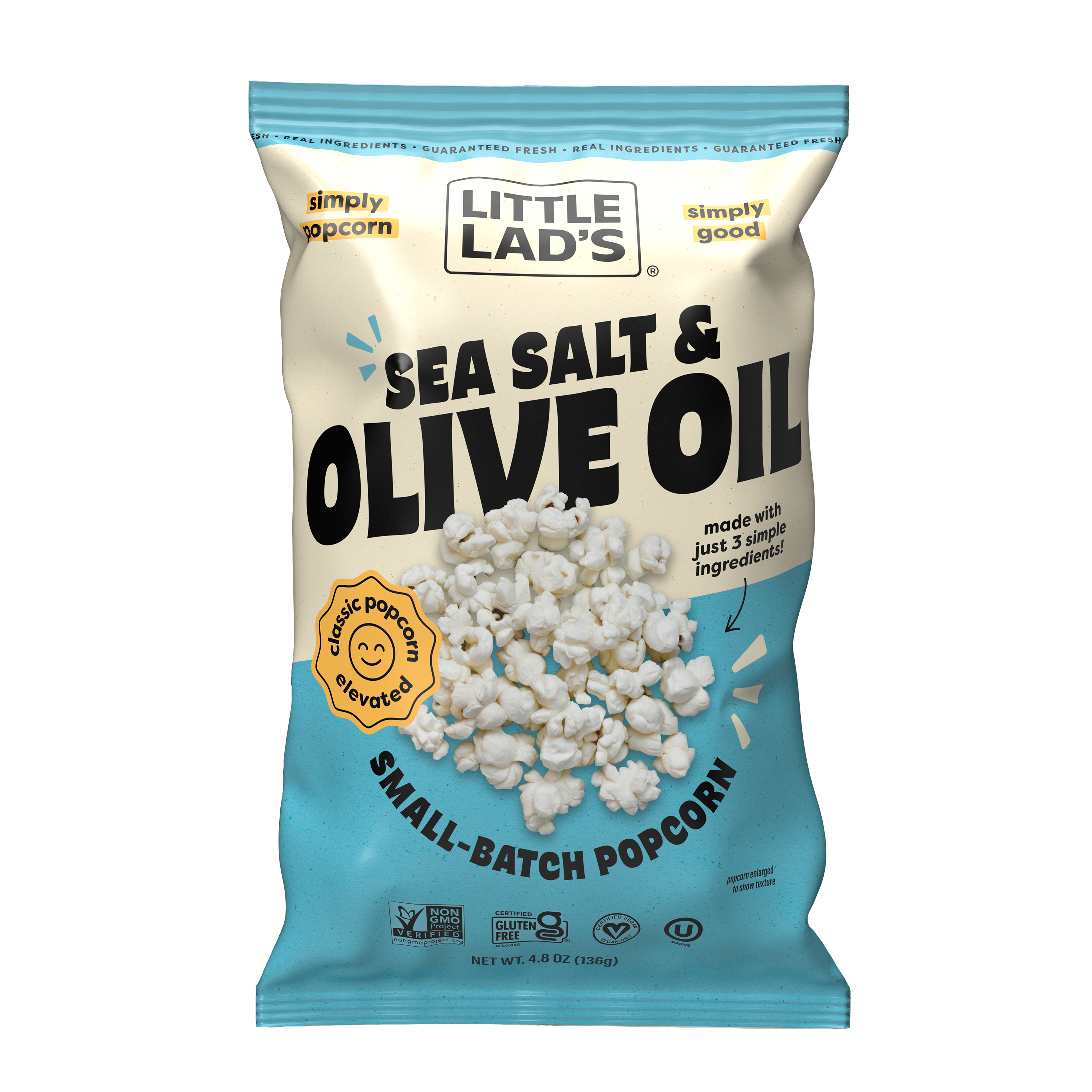 Large wholesale bag of plant-based Sea Salt & Olive Oil popcorn