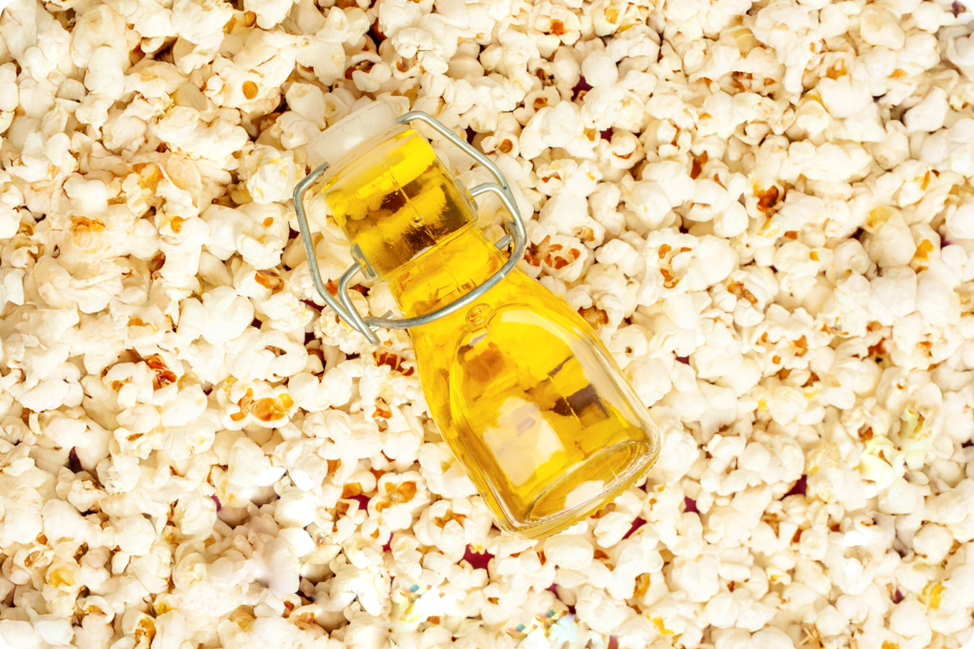 A bowl of Sea Salt & Olive Oil Popcorn made with real olive oil and whole-grain popcorn